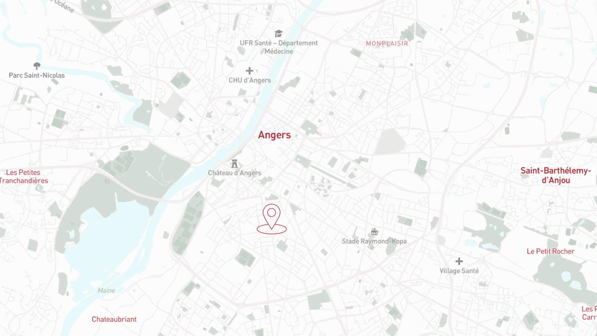 Plan d'Angers indiquant l'emplacement des voitures Léa Auto